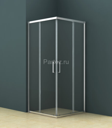 Душевое ограждение Azario SEATTLE 80х80х195 хром, 6мм прозрачное стекло