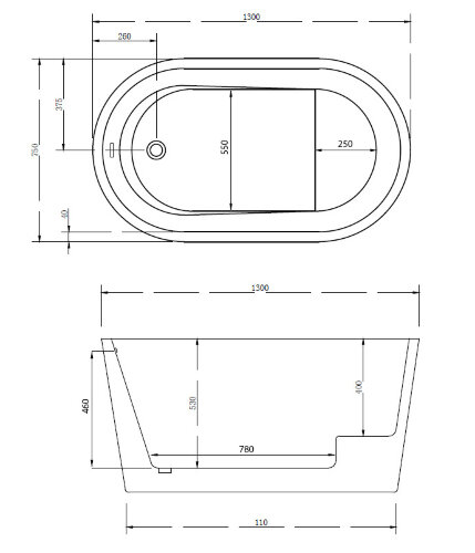 Акриловая ванна ABBER AB9277