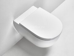 Унитаз подвесной SIMAS TREVI 370х560х300 безободковый, с креплением, цвет белый (TR18bi+F85)