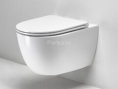 Унитаз подвесной SIMAS TREVI 370х560х300 безободковый, с креплением, цвет белый (TR18bi+F85)