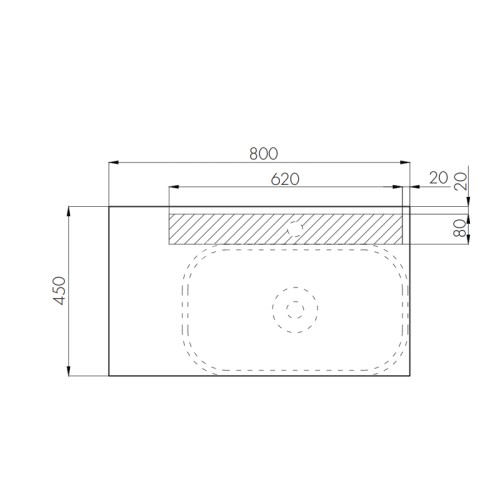 Столешница-панель AQUATON Мишель 80.0х1.6х45.0 керамогранит бежевый (1A253203MIX40)
