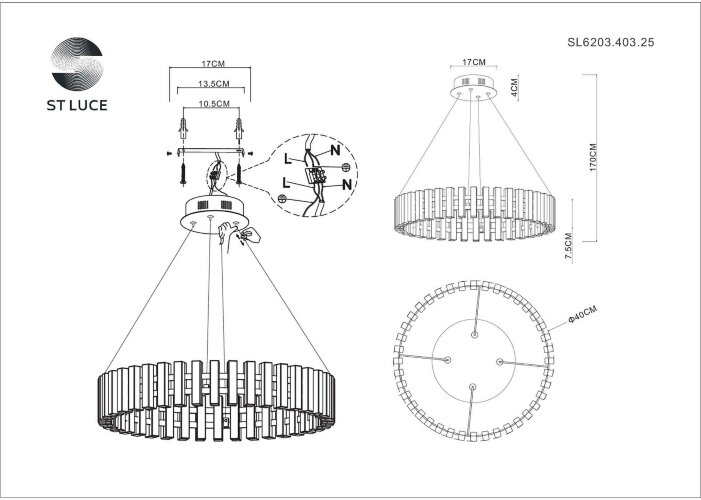 Подвесная люстра ST Luce SL6203.403.25