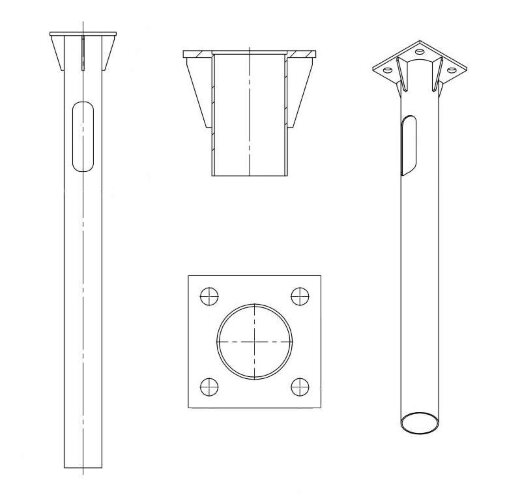 Деталь фундамента закладная ЗДФ-0.108-1.5(К200-150-4х20)-02 (для ОГК/ОКК-6/7) Пересвет В00000639