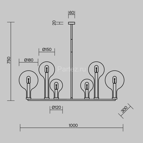 Потолочная люстра Maytoni MOD333PL-06B1