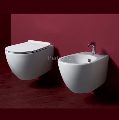 Биде подвесное Simas Vignoni 365х560х340 с 1 отверстием под смеситель, с креплением F85, цвет белый