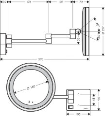 Косметическое зеркало Hansgrohe AddStoris, Черный (41790340)