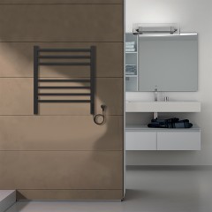 Полотенцесушитель электрический AZARIO ANCONA 500/600 квадрат, 7 секций, диммер справа, черный (AZ71