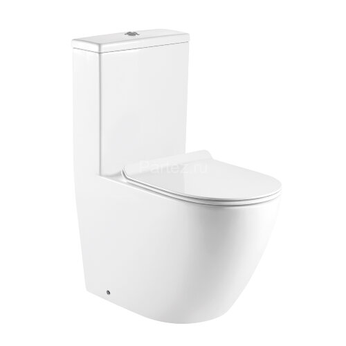 Унитаз-моноблок AZARIO MORANO 680x370х830 напольный, безободковый, в комплекте с сиденьем дюропласт 