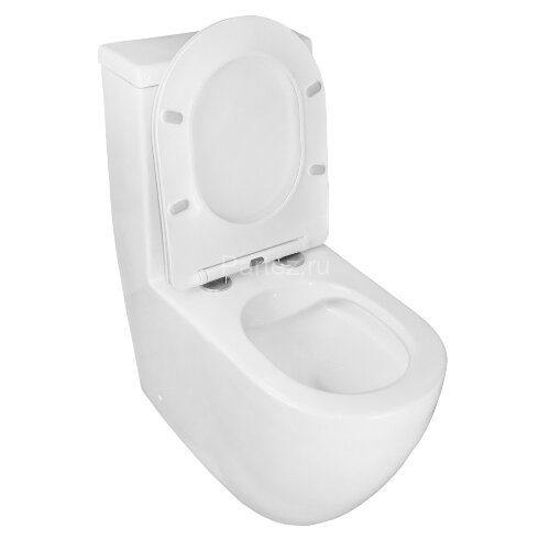 Унитаз-моноблок AZARIO MORANO 680x370х830 напольный, безободковый, в комплекте с сиденьем дюропласт 