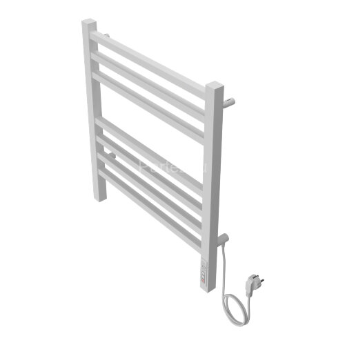 Полотенцесушитель электрический AZARIO ANCONA 500/600 квадрат, 7 секций, диммер справа, белый (AZ718