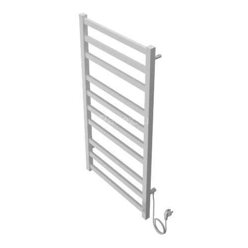 Полотенцесушитель электрический AZARIO PALERMO 500/1000 квадрат, 10 секций, диммер справа, белый (AZ