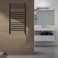 Полотенцесушитель электрический AZARIO ANCONA 500/1000 квадрат, 12 секций, диммер справа, черный (AZ