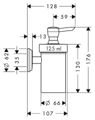 Дозатор жидкого мыла Hansgrohe Logis Classic керамический, хром (41614000)