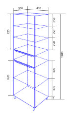 Пенал Azario LOTOS 40 400x330x1980 правый напольный (CS00083927)