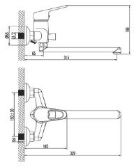 Смеситель для ванны Lemark Luna LM4110C