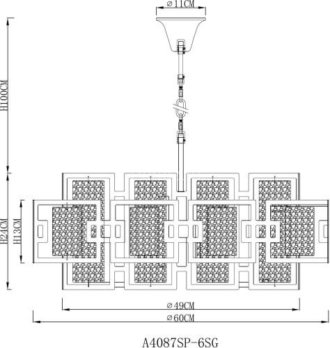 Подвесная люстра Arte Lamp A4087SP-6SG