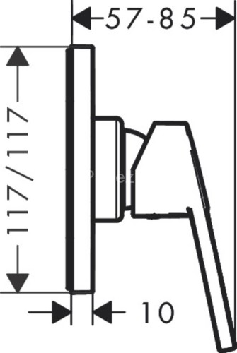 71612000 Logis Loop Смеситель для душа с маленькой розеткой, СМ, хром (нужна СЧ 13620180)