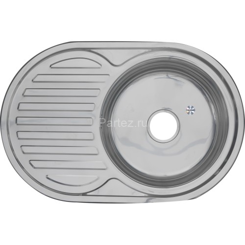 Мойка 7750 U MELANA 0,6/180 врезная овальная с сифоном (124 tb *12)