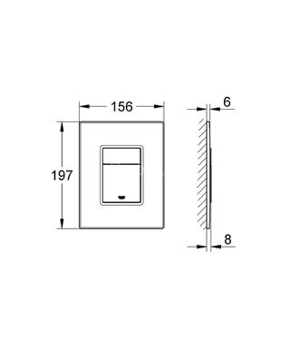 Кнопка смыва для унитаза GROHE Skate Cosmopolitan (3 режима смыва), хром (38732000)