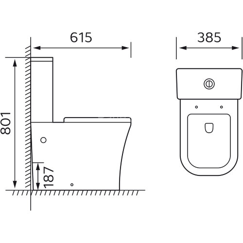 Унитаз-компакт Azario Blaise 385х615х801 напольный, безободковый с быстросъемным сиденьем микролифт 