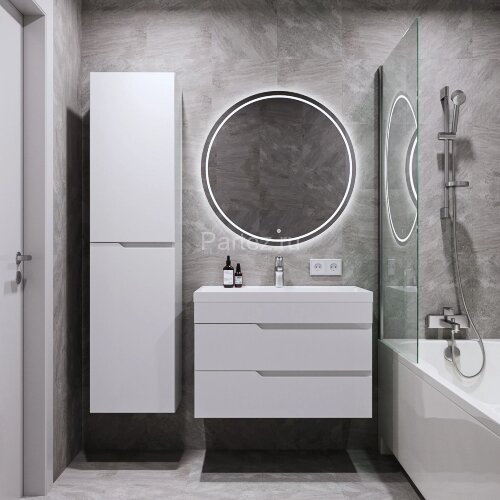 Пенал подвесной Итана Alexa 40 400х316х1600 левый, белый глянец (CS00080604)