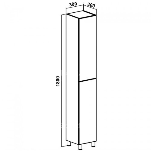Пенал Стиль Stella 30 напольный левый, дуб дымчатый/Белый (CS00076517)