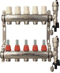 Коллекторная группа НЕРЖ. с расходомерами 1"х6х3/4"EK VALTEC