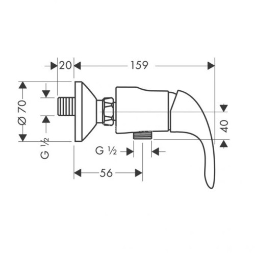 Hansgrohe 31760000 Focus E Смеситель для душа, однорычажный, ВМ, 1/2
