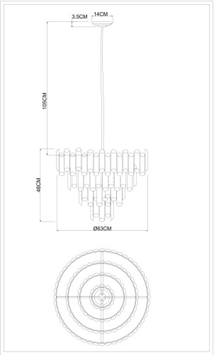 Подвесная люстра Divinare 3511/17 LM-8