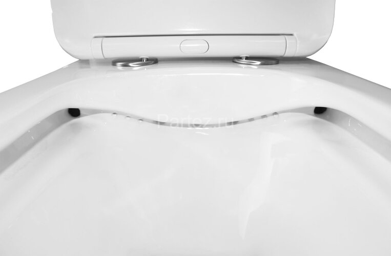 Унитаз-моноблок Azario Lodi 350х665х750 напольный, безободковый, горизонтальный слив, сиденье дюропл