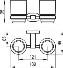 Стакан для зубных щеток Ravak Chrome CR 220.00 двойной, хром (X07P189)