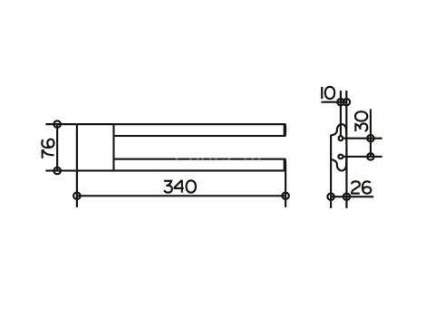 Держатель полотенца Keuco Edition 400 двойной, хром (11519010000)