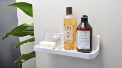 Полочка прямоугольная Fixsen Grampus одноэтажная, белая (GR-3309)