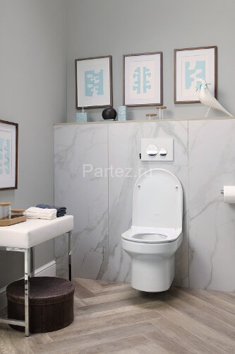 Клавиша двойного смыва Jacob Delafon хром глянцевый/белая матовая (E20859-CP-MWH)