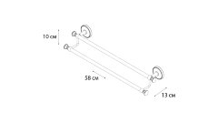 Полотенцедержатель трубчатый Fixsen Adele двойной, хром (FX-55002)