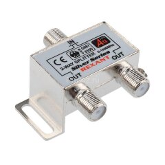 Делитель ТВ &quot;краб&quot; х2+3шт.F &quot;BOX&quot; 5-1000 МГц &quot;Silver&quot; Rexant 05-6101