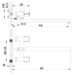 Смеситель для ванны Lemark Merkado LM2312C