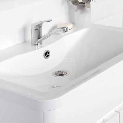 Комплект тумба Итана Roberto 70 (700х453х850) напольная, с раковиной Adel 70, белый глянец (315239)