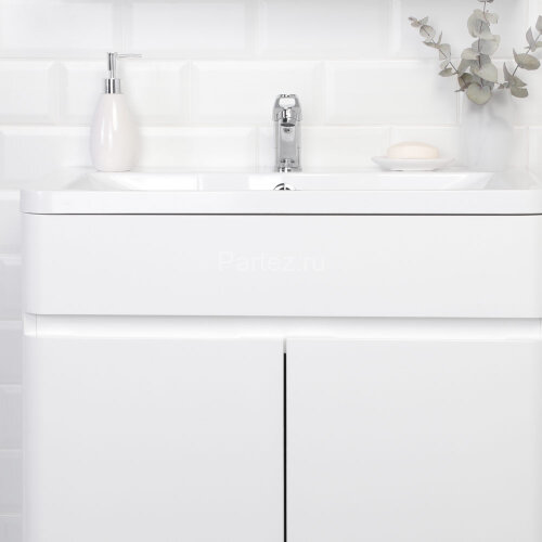 Комплект тумба Итана Roberto 70 (700х453х850) напольная, с раковиной Adel 70, белый глянец (315239)