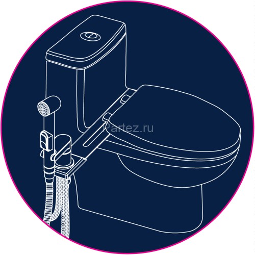 Смеситель Rossinka X25-56 с гигиеническим душем, с установкой на унитаз