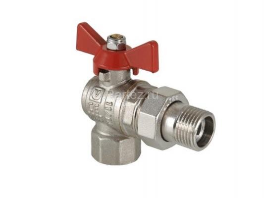 Кран шаровой с накидной гайкой угловой 3/4" баб. VALTEC