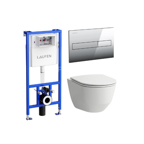 ПЭК Laufen PRO подвесной унитаз Rimless с инсталляций, кнопкой и сидением