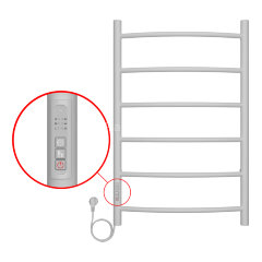 Полотенцесушитель электрический AZARIO VERONA 500/800 6 секций, диммер слева, белый (AZ04758W)
