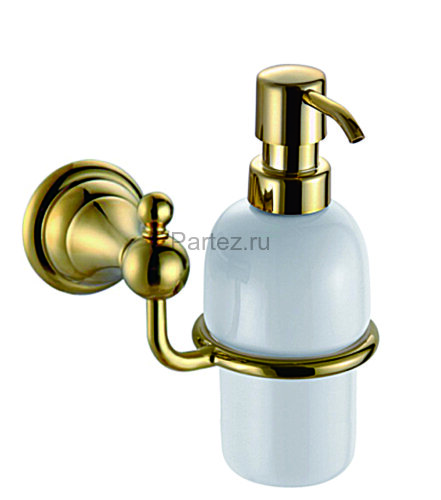 Дозатор жидкого мыла Azario ELVIA подвесной, керамический, золото (AZ-91112G)