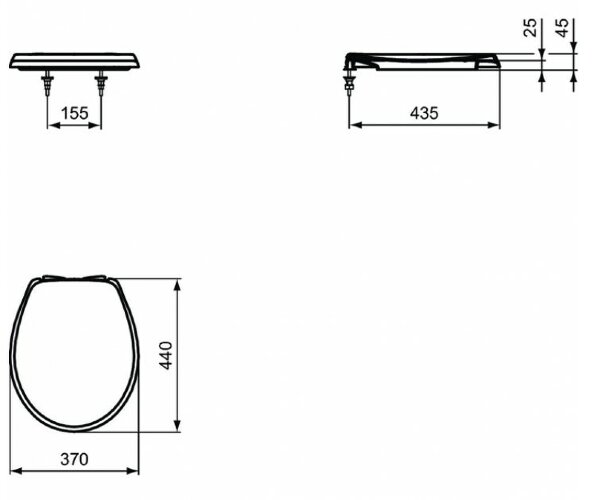 Крышка-сиденье для унитаза Ideal Standard Eurovit с микролифтом, белое (W303001)