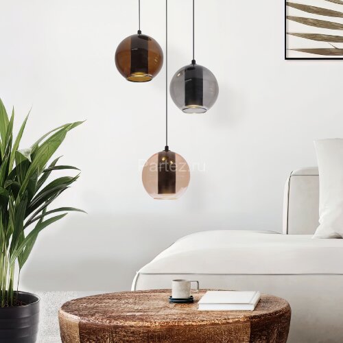 Подвесной светильник Eurosvet 50258/3 LED дымчатый/ бежевый/ шоколад