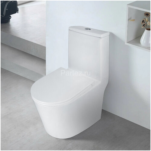 Унитаз-моноблок Azario Scala 360х690х790 безободковый, слив "Торнадо", с быстросъемным сиденьем микр