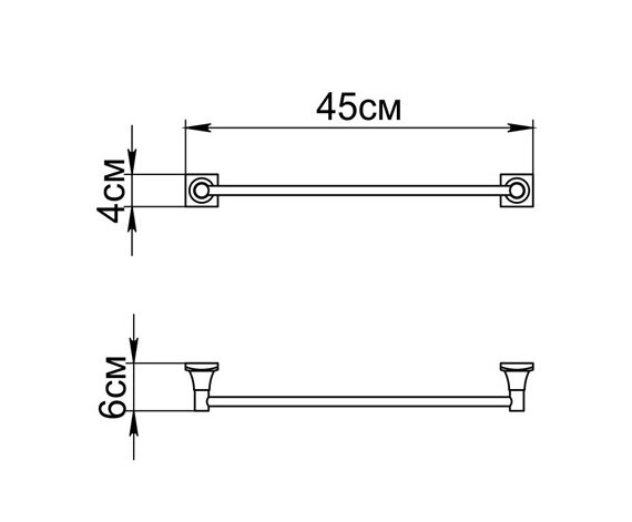 Полотенцедержатель Fixsen Ocean трубчатый, хром (GR-2001 )