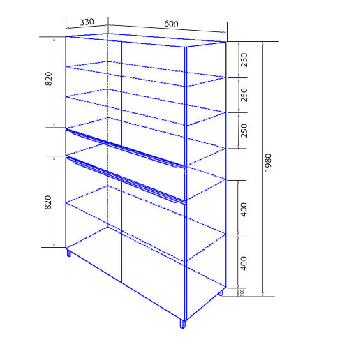 Пенал Azario LOTOS 60 600x330x1980 напольный (CS00083928)