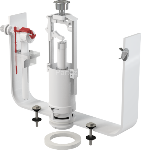 Выпускной комплект Alcadrain с боковой подводкой (пластик), со стоп кнопкой (SA2000 1/2" CHROM)